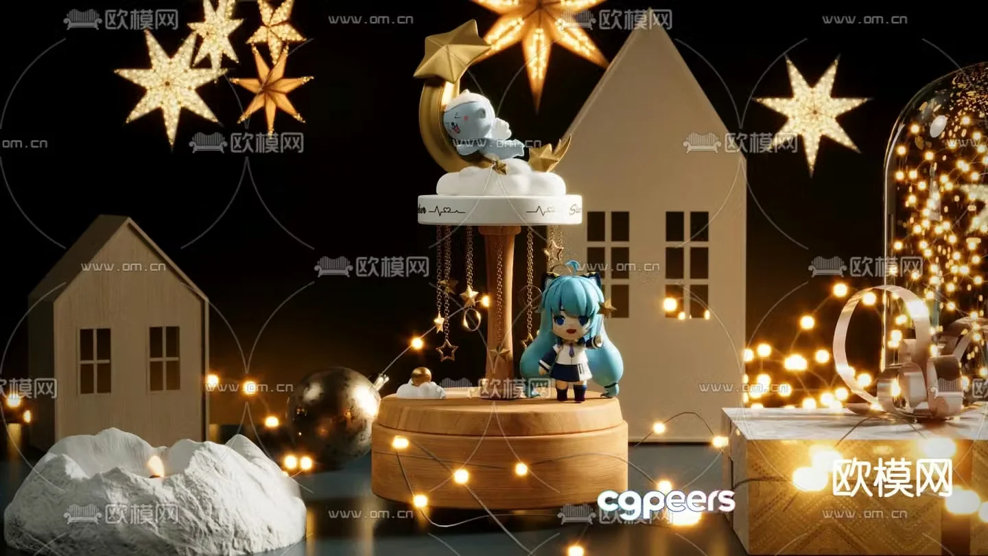 Music box toys dolls doll ornaments 3d model