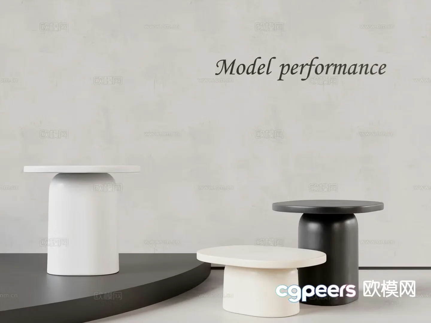 Now round table side table corner table table table 3D model