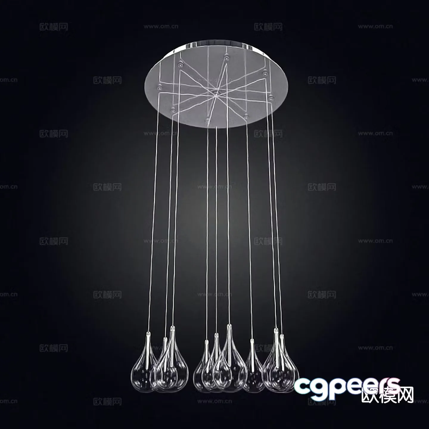 Modern interior chandelier 3d model
