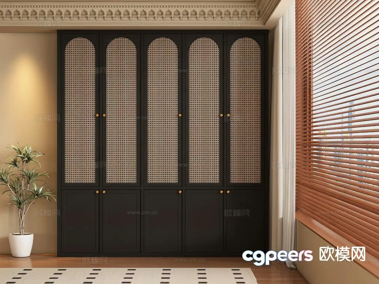 Medieval style wardrobe 3d model