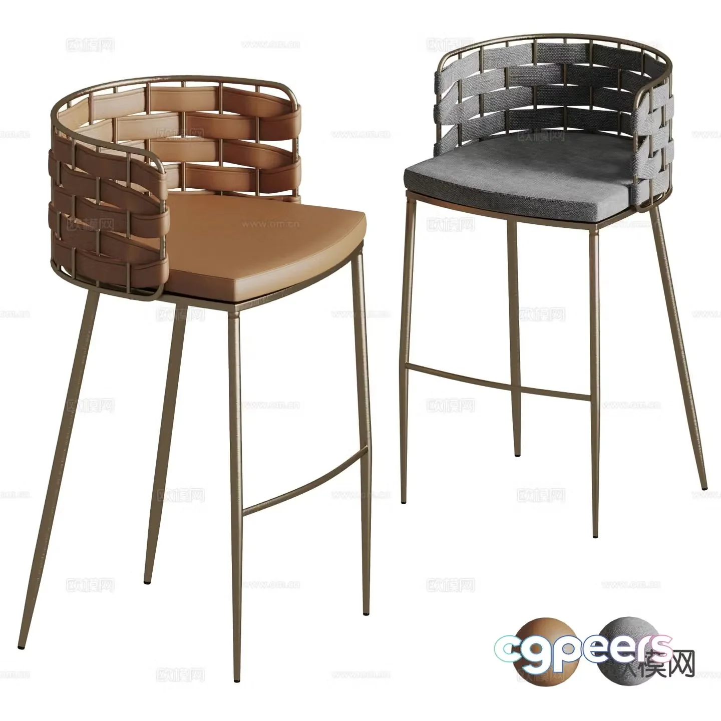 Turri modern bar stool bar stool high stool 3d model