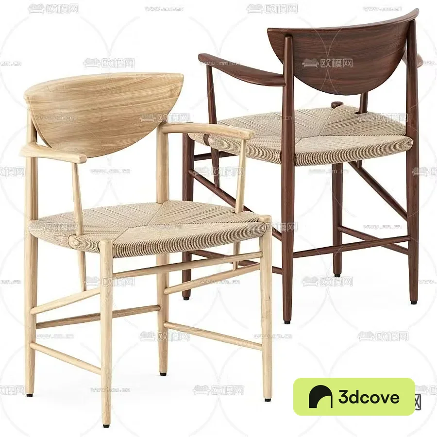Wasabi Chair Armchair Dining Chair 3D Model