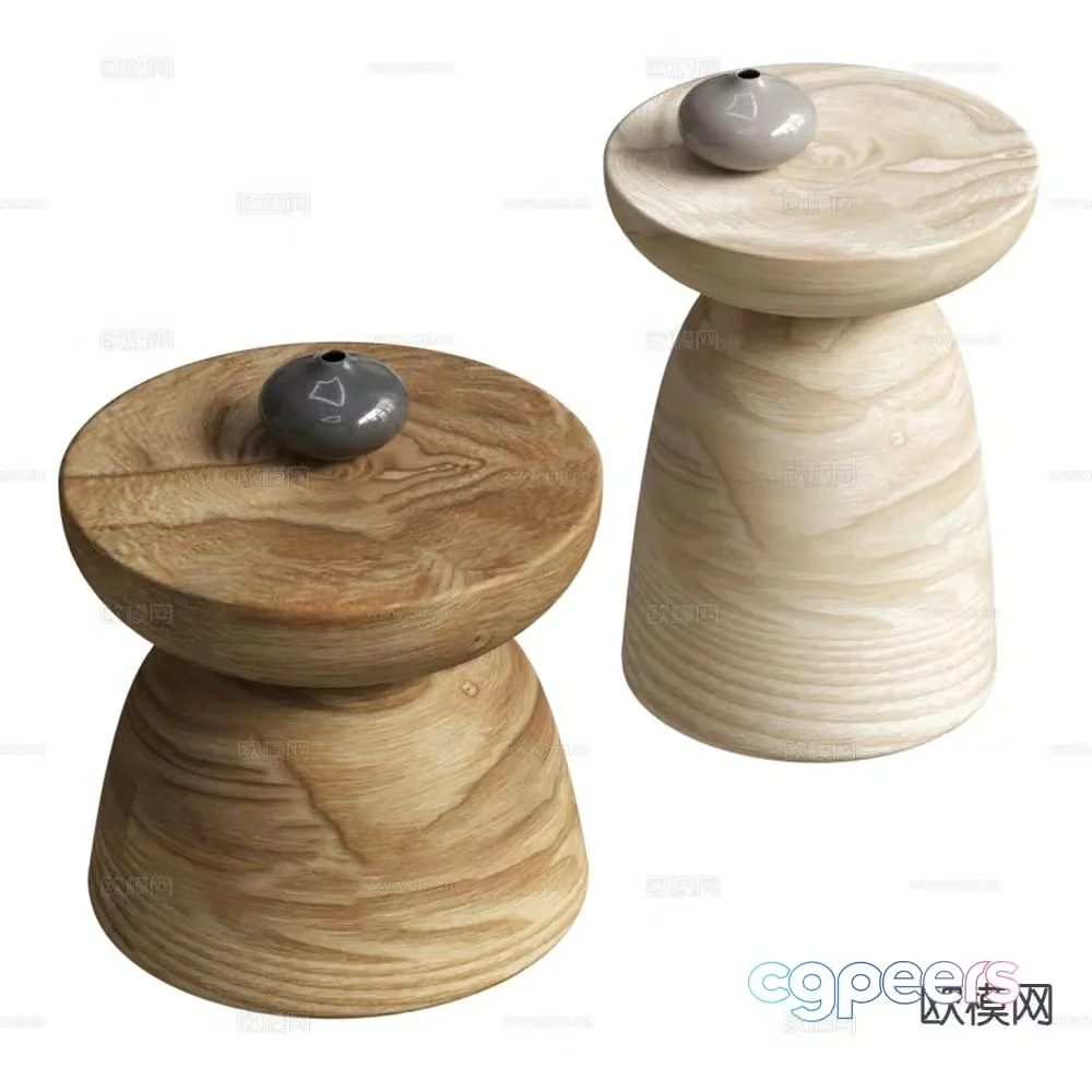 Wabi-sabi corner table side table round table table table 3D model