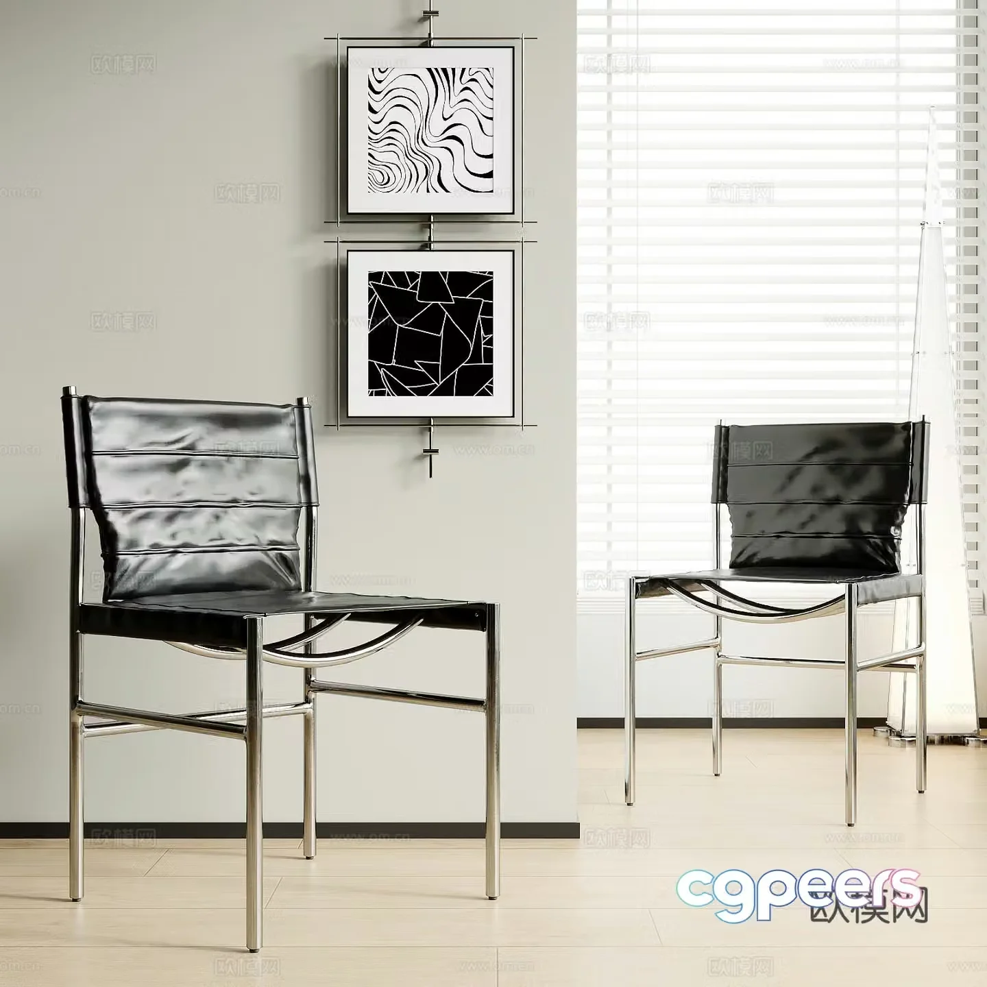 Modern dining chair 3d model