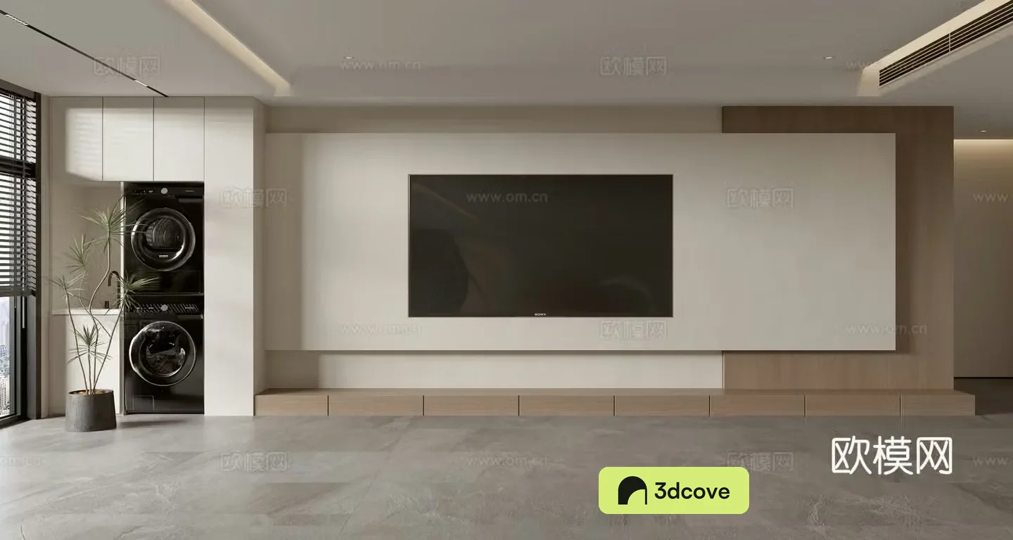 Modern TV background wall