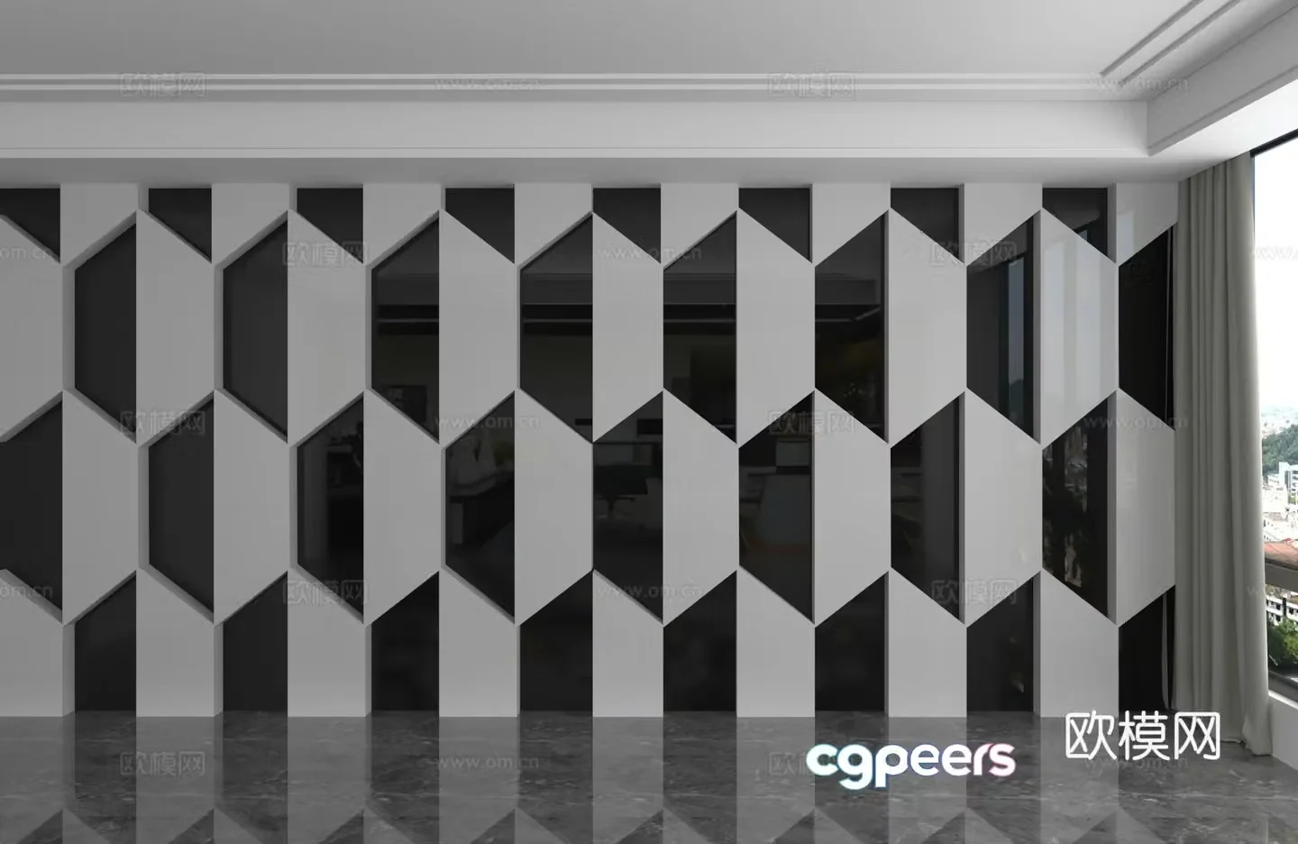 Modern background wall 3d model