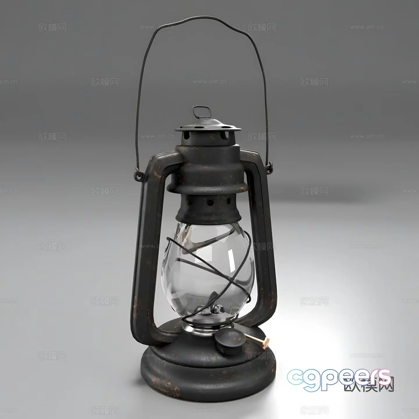Industrial style portable lamp table lamp oil lamp 3d model
