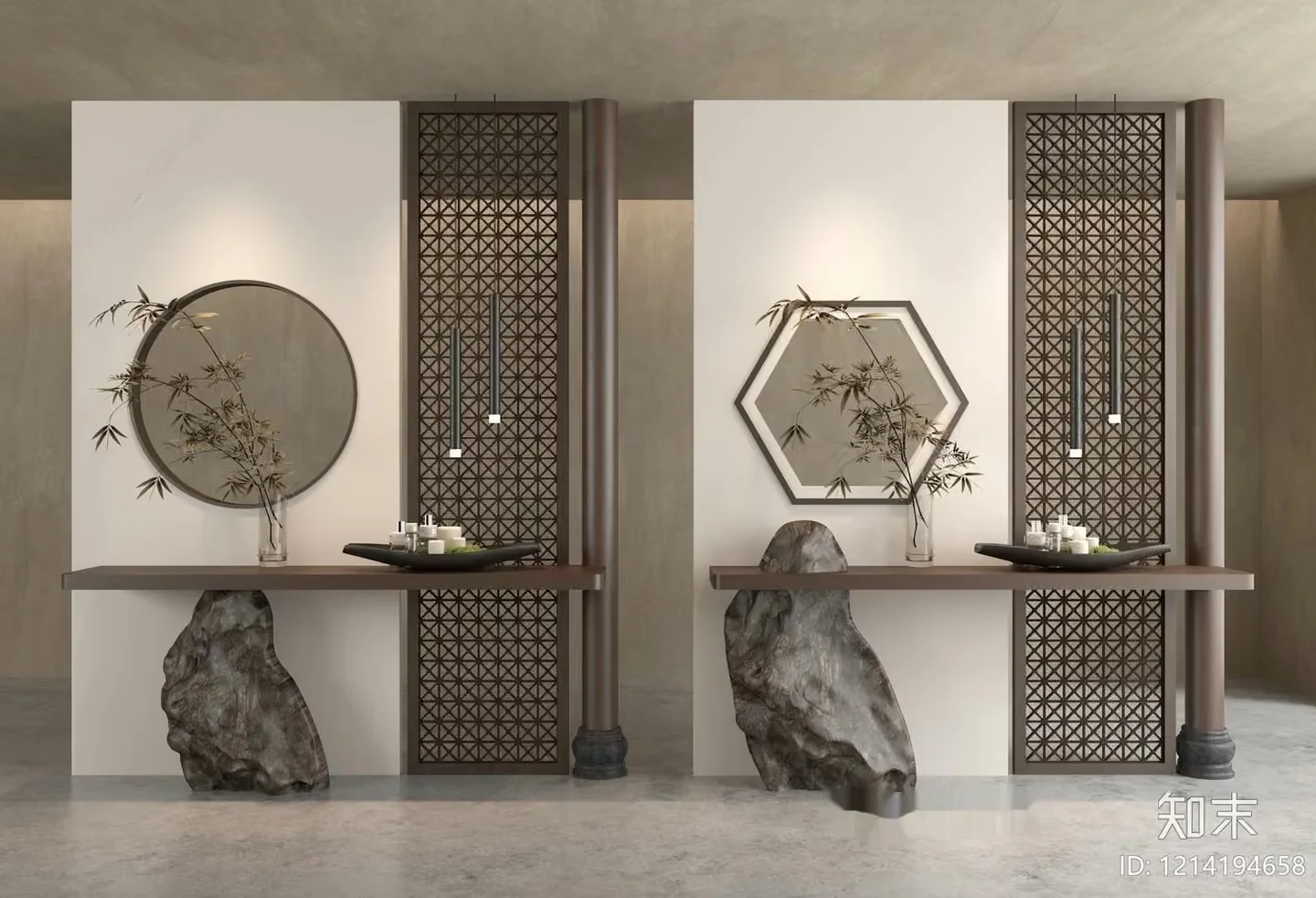 Modern Asian-Inspired Decor 3D Model – 11273 – VRAY Render