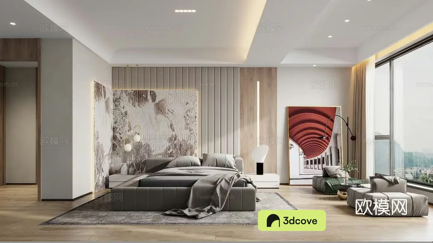 Modern ownerless light bedroom