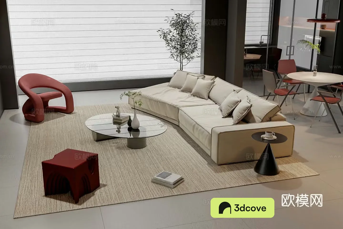 Modern sofa coffee table combination
