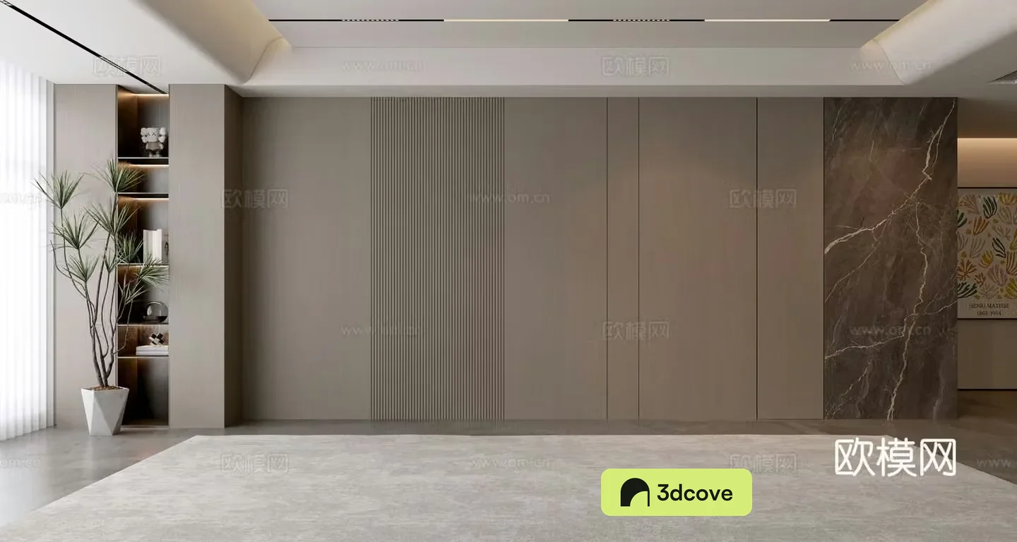 Modern Italian living room light luxury sofa background wall villa living room