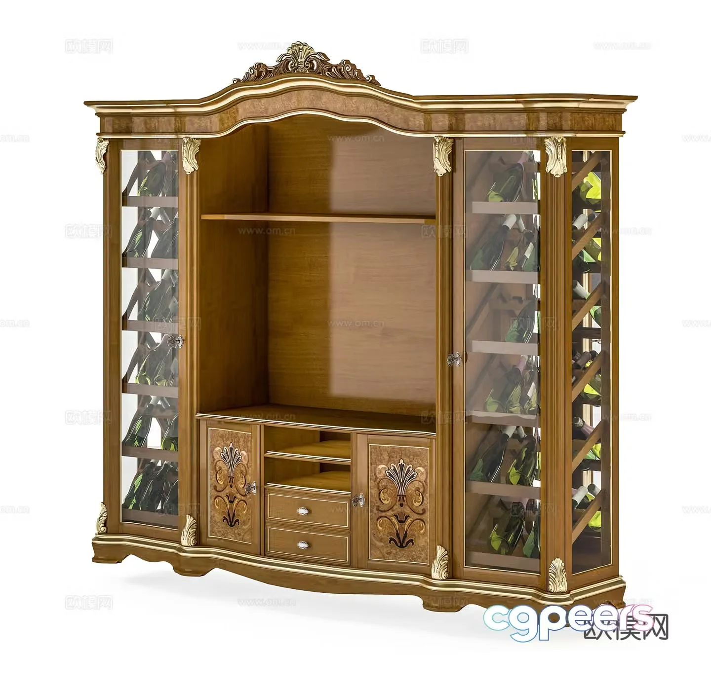 European wine cabinet storage cabinet decoration cabinet side cabinet entrance cabinet 3D model
