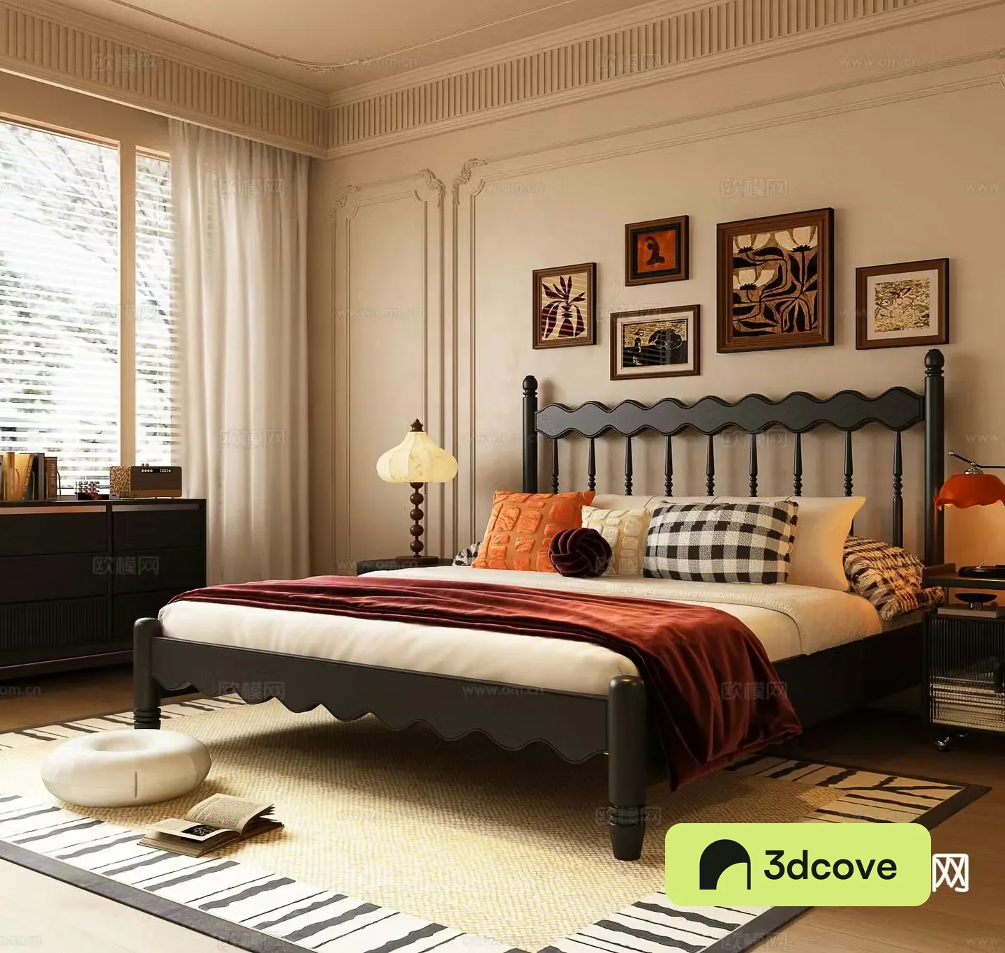 Medieval style double bed