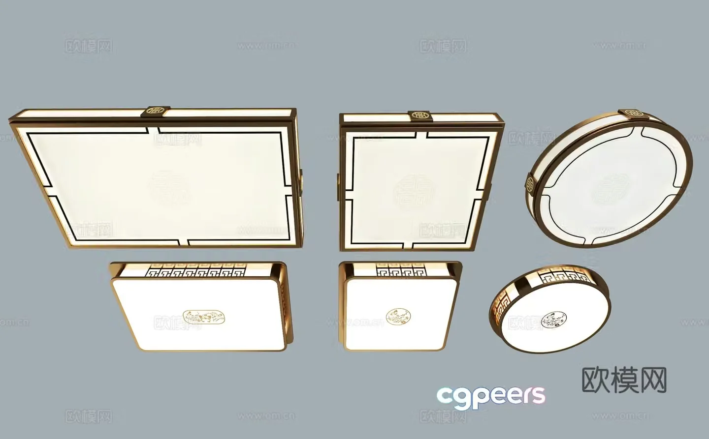 Chinese ceiling light 3D model