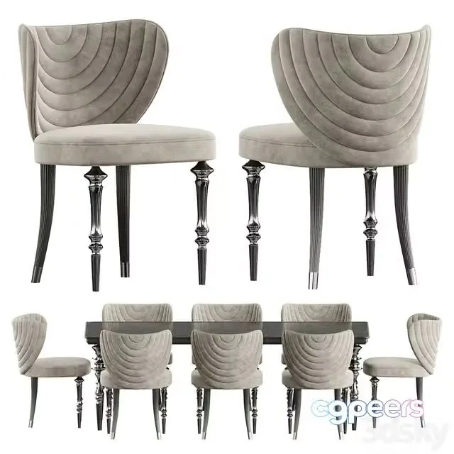 3ds Max Free – Arven Dining Set by Elve Luxury