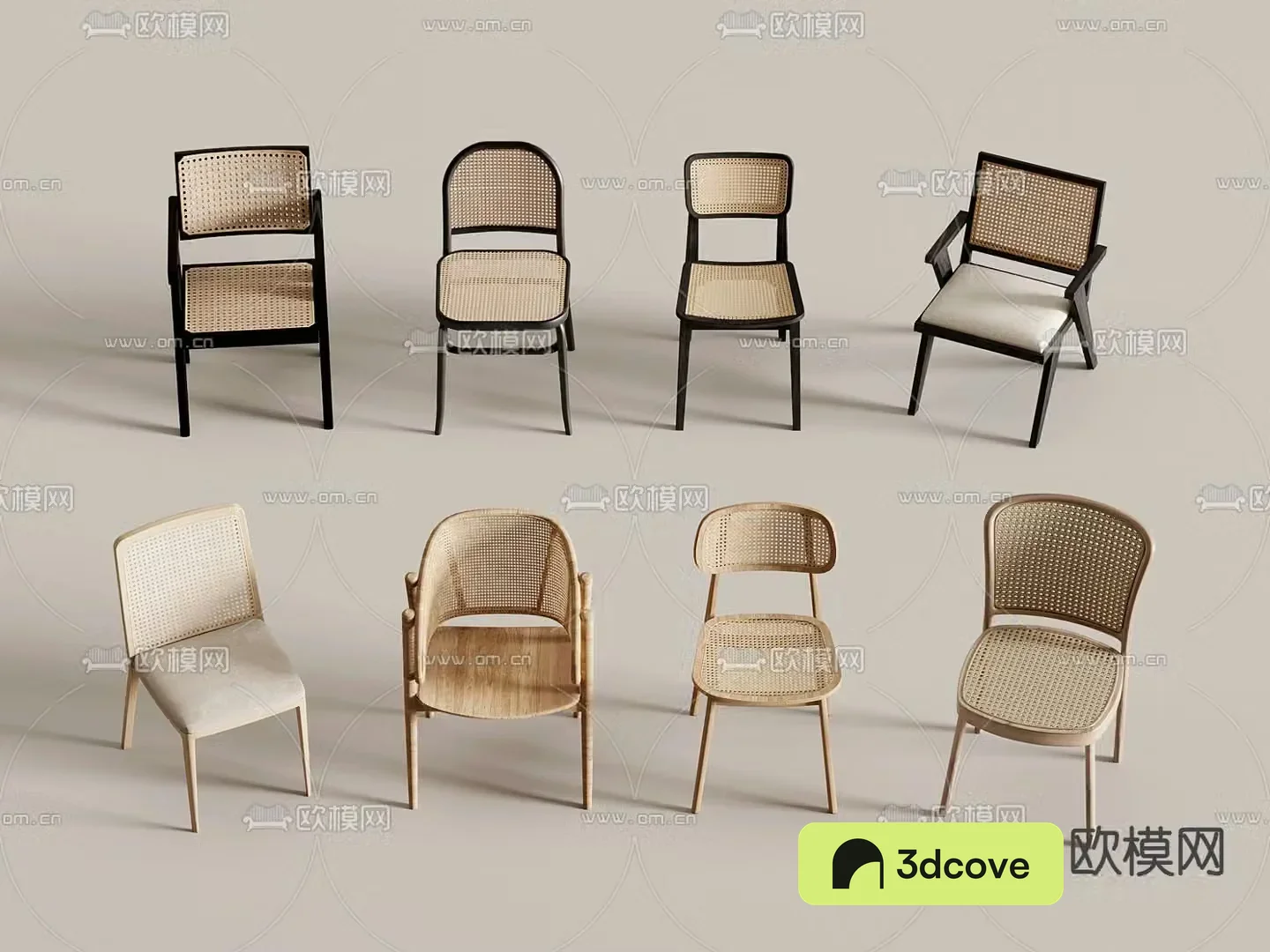 Wabi-sabi chair rattan dining chair