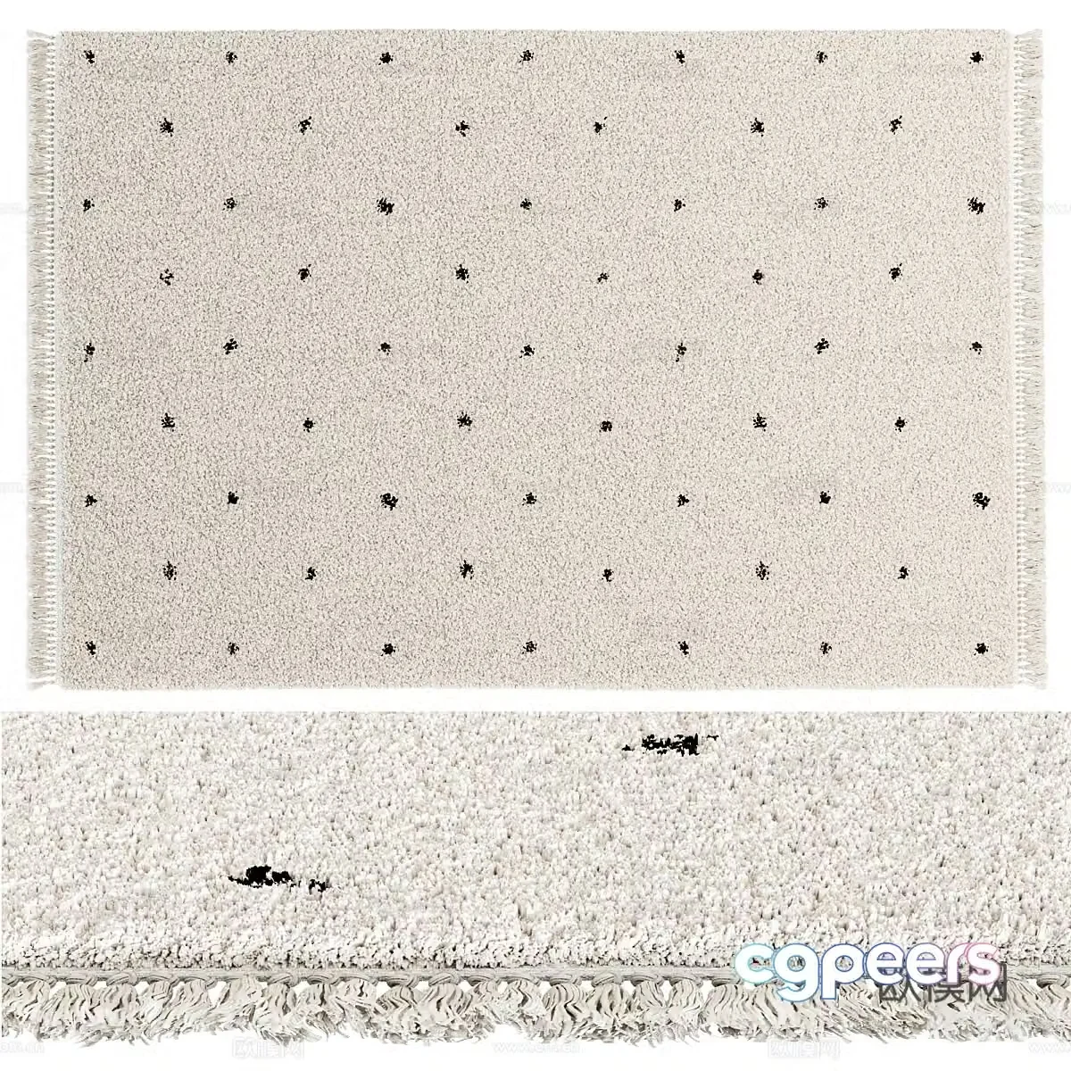 Modern Cream Berber Style Ava Carpet 3D Model