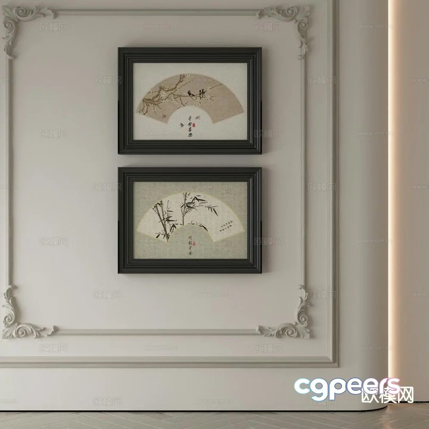 New Chinese style decorative painting 3d model