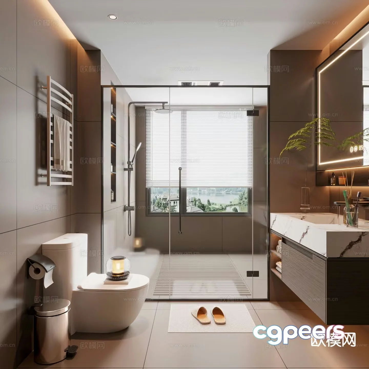 Italian bathroom bathroom toilet 3d model