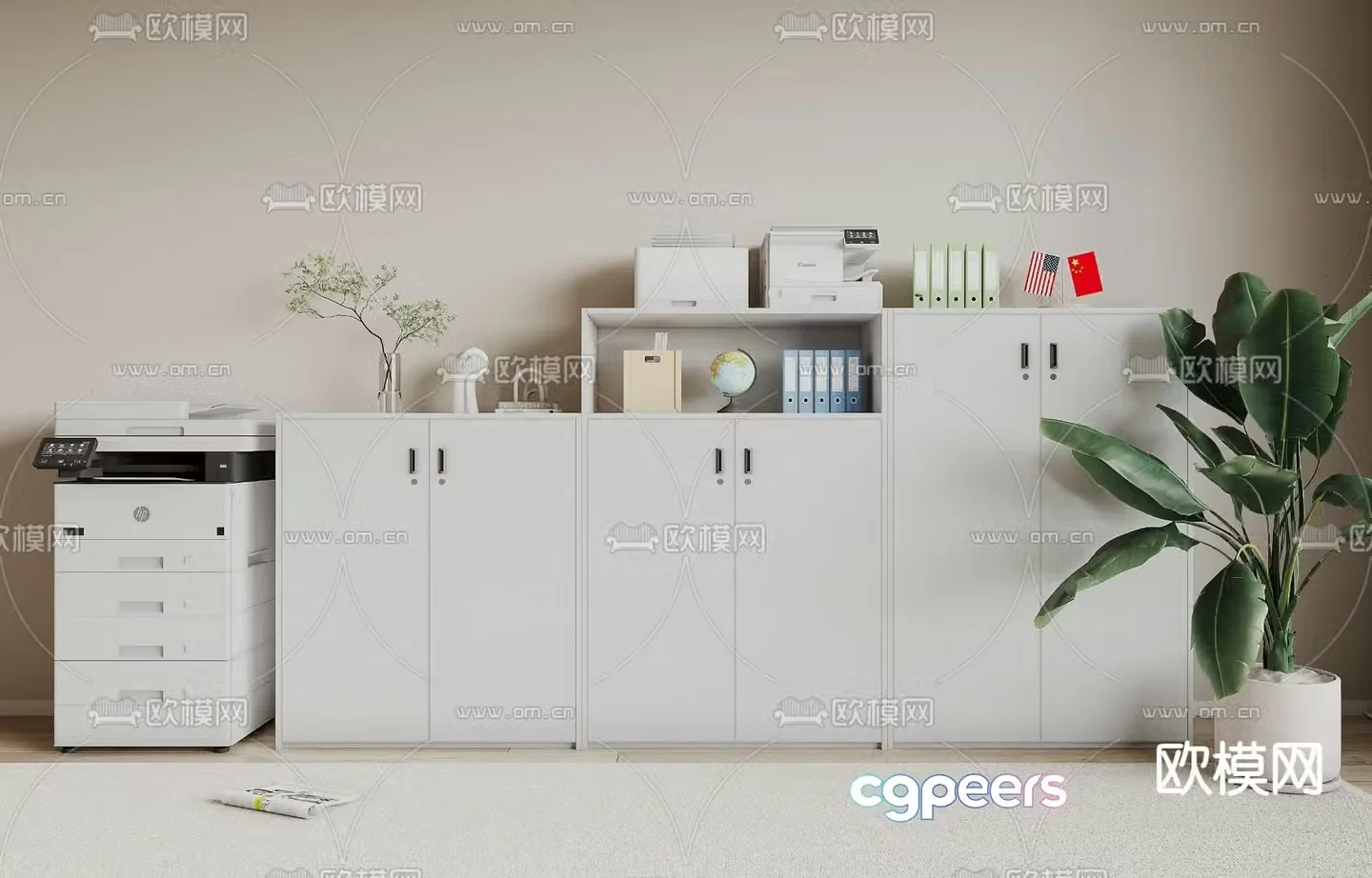 File cabinet filing cabinet copier 3d model