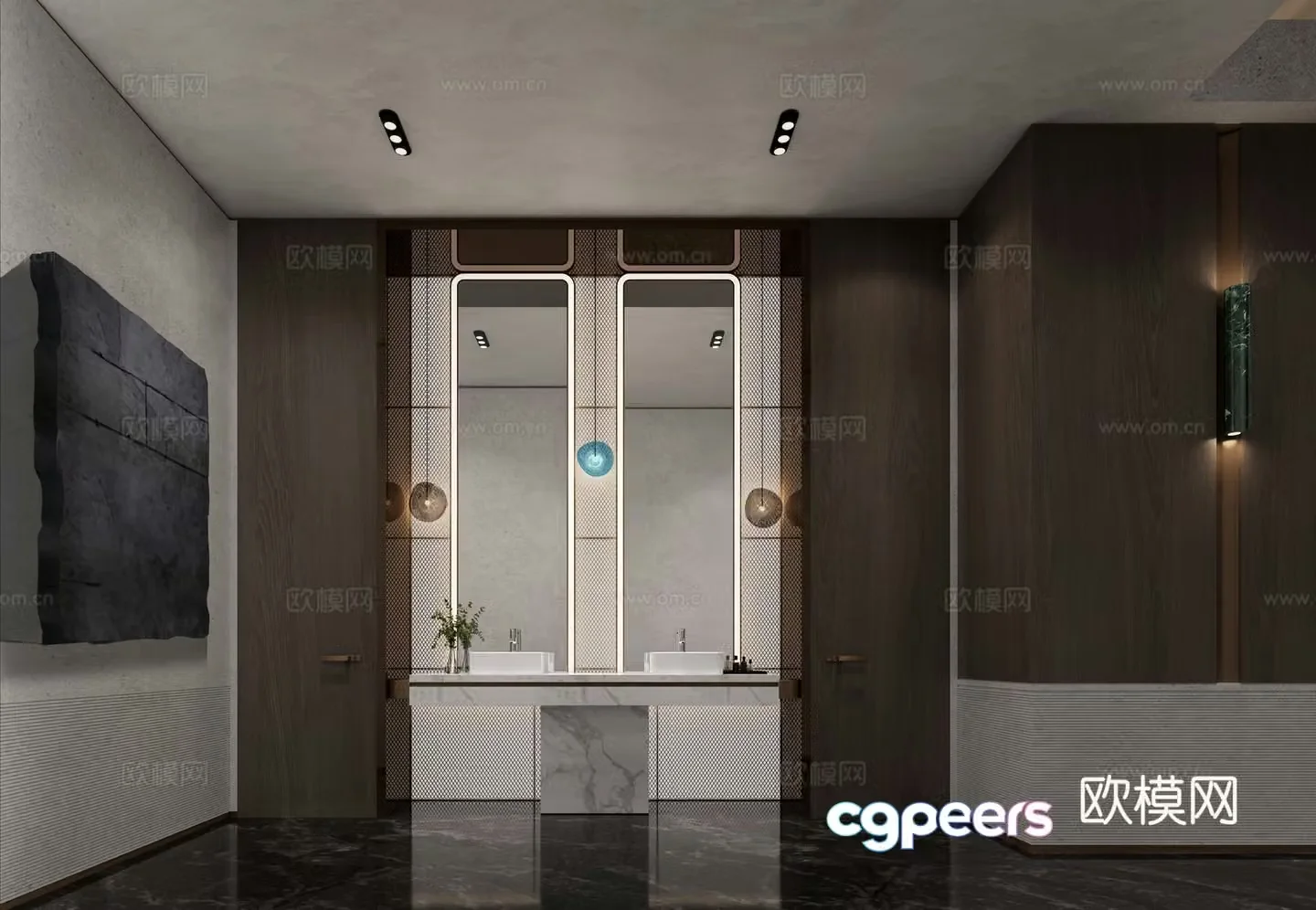 Public bathroom 3d model