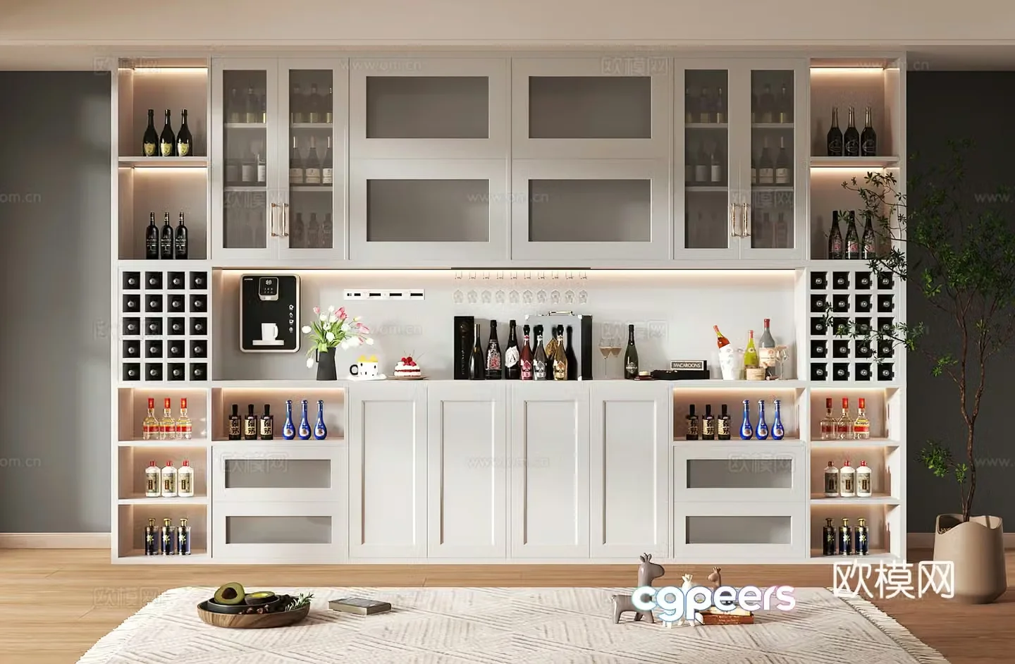 Wine cabinet design Wine cabinet red wine cabinet bar wine cabinet partition wine cabinet 3D model