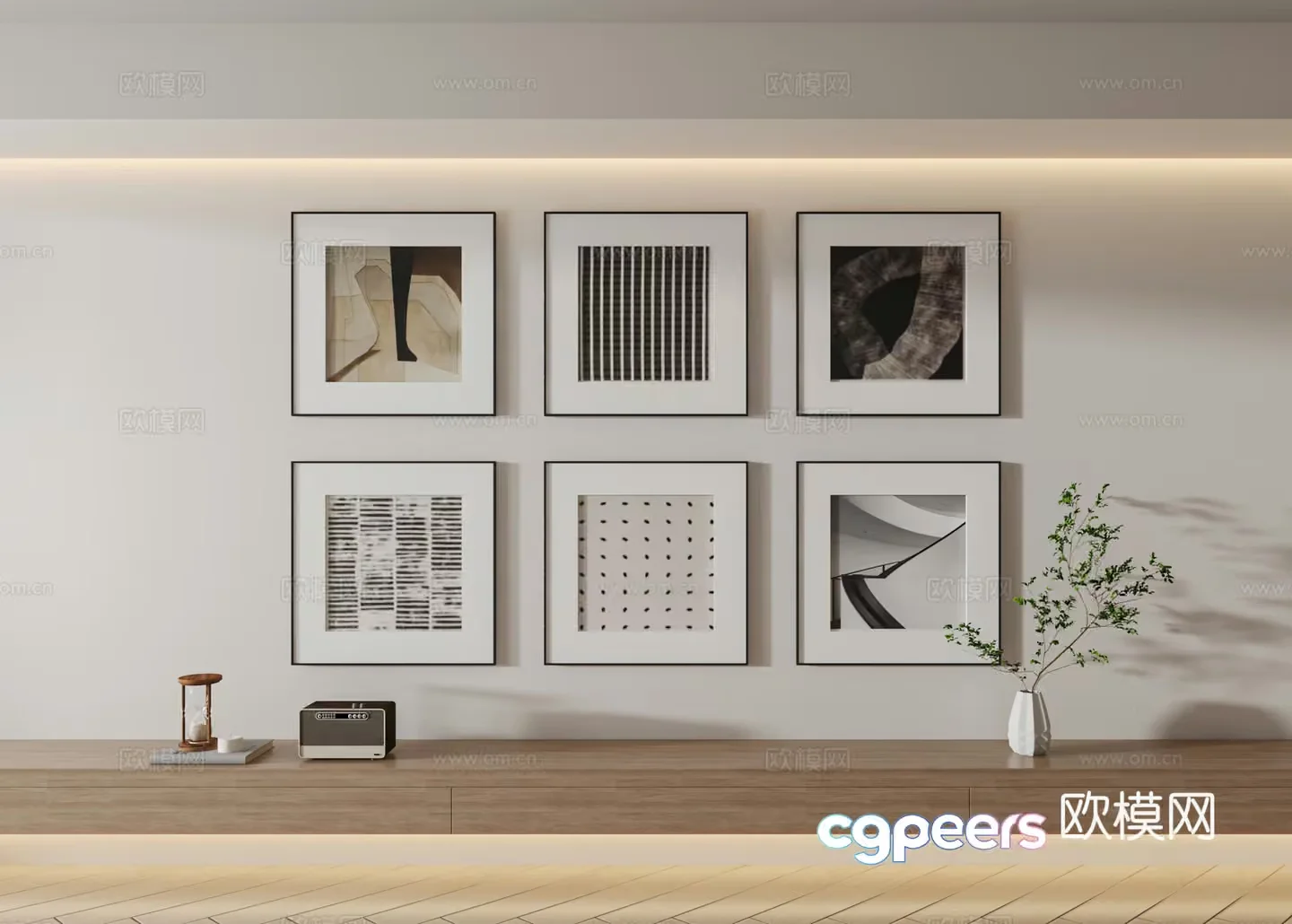 Modern Minimalist Wall Art 3D Model – 14397 – VRAY Render