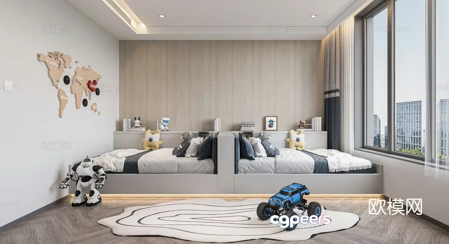 Modern children’s room 3d model