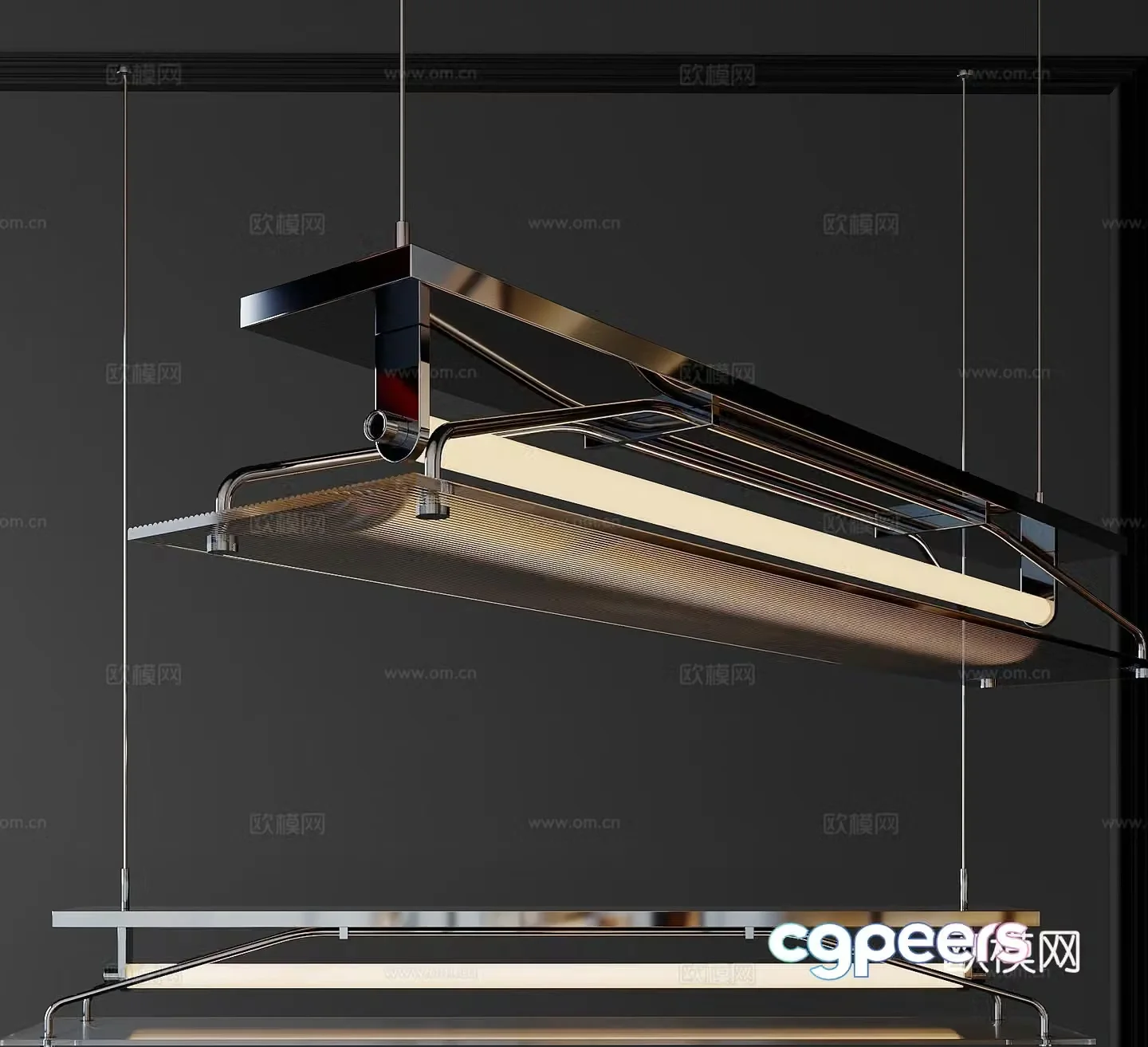 Art chandelier restaurant chandelier 3d model