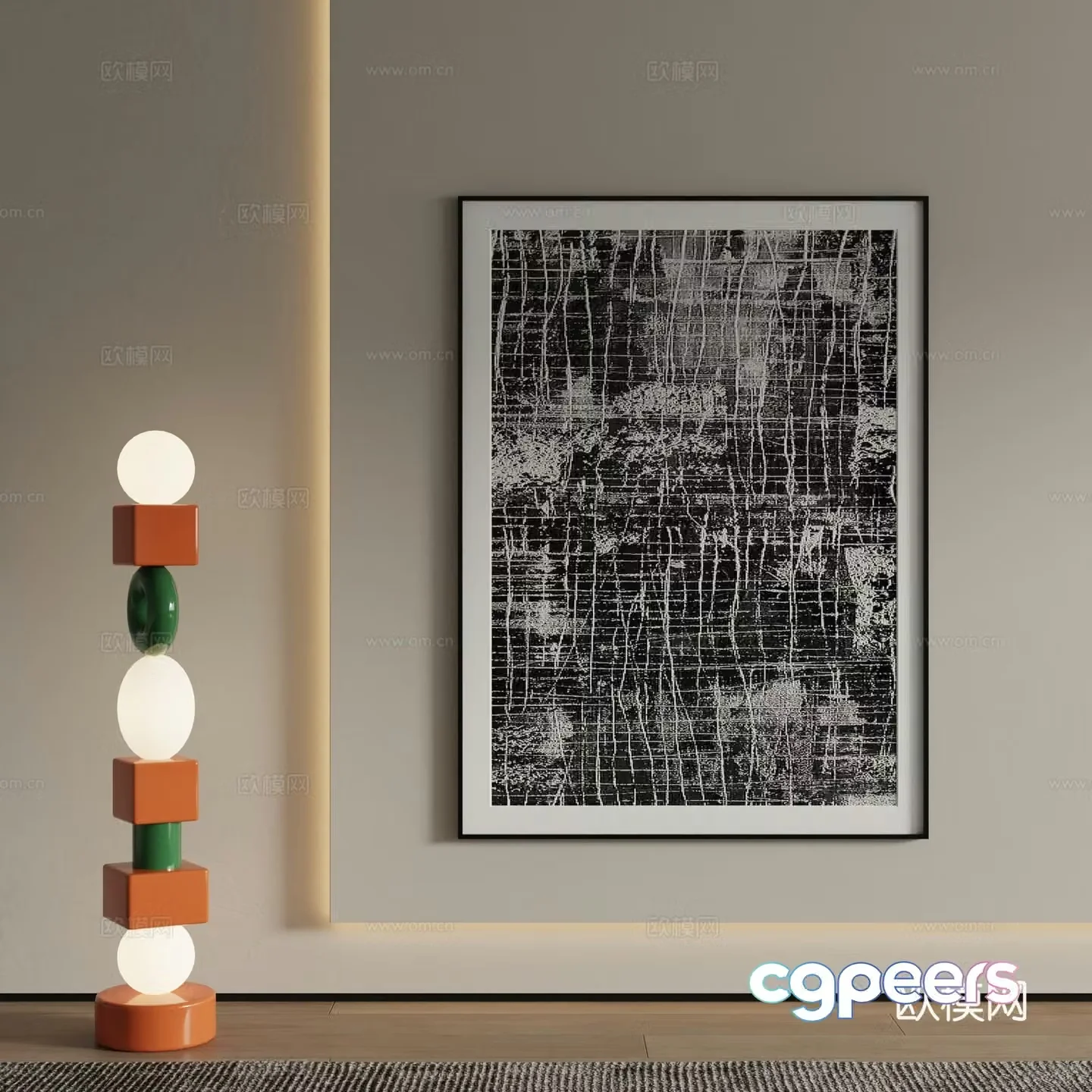 Modern decorative painting Art painting 3d model