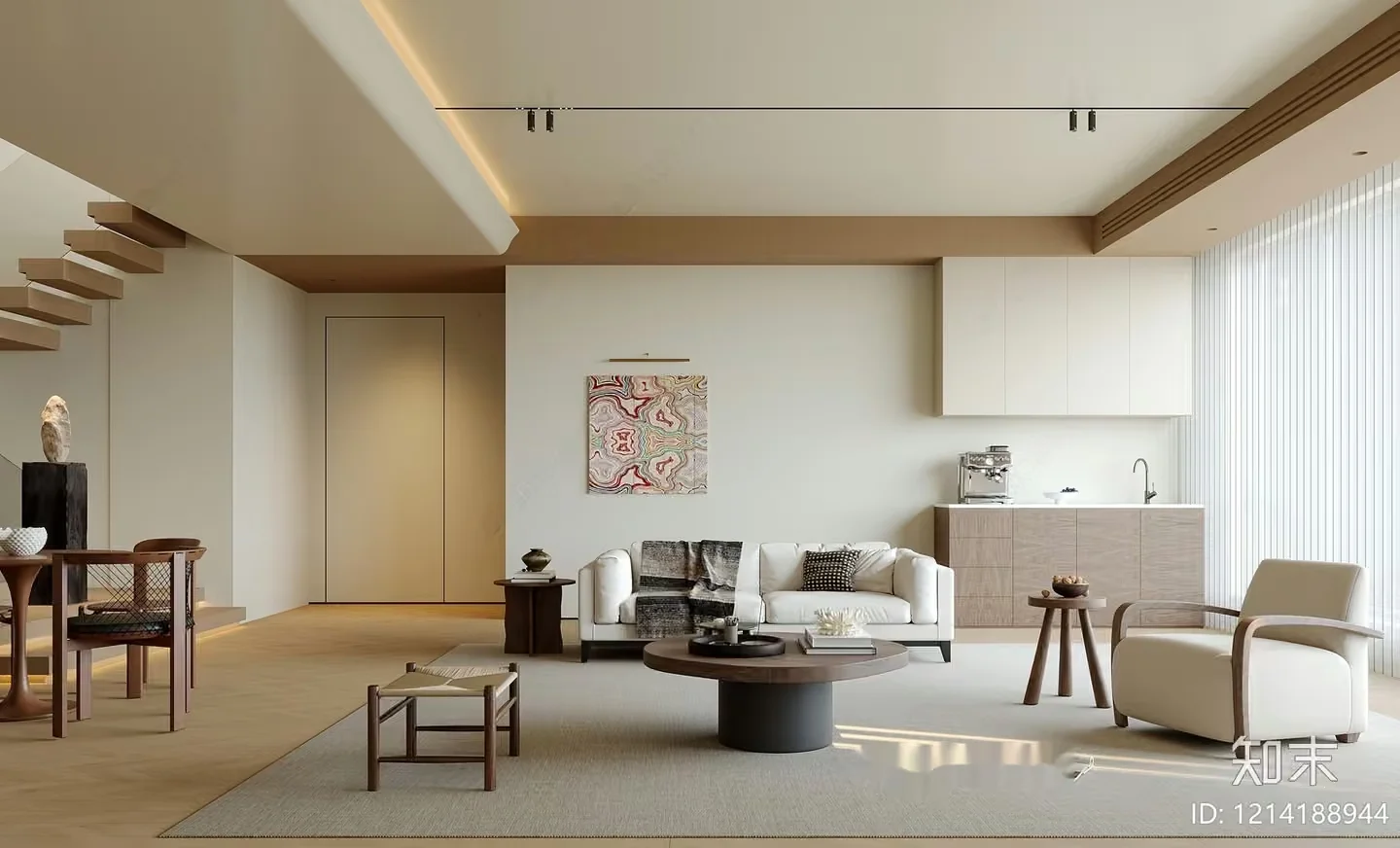 Modern Living Room 3D Model – 6930 – VRAY Render