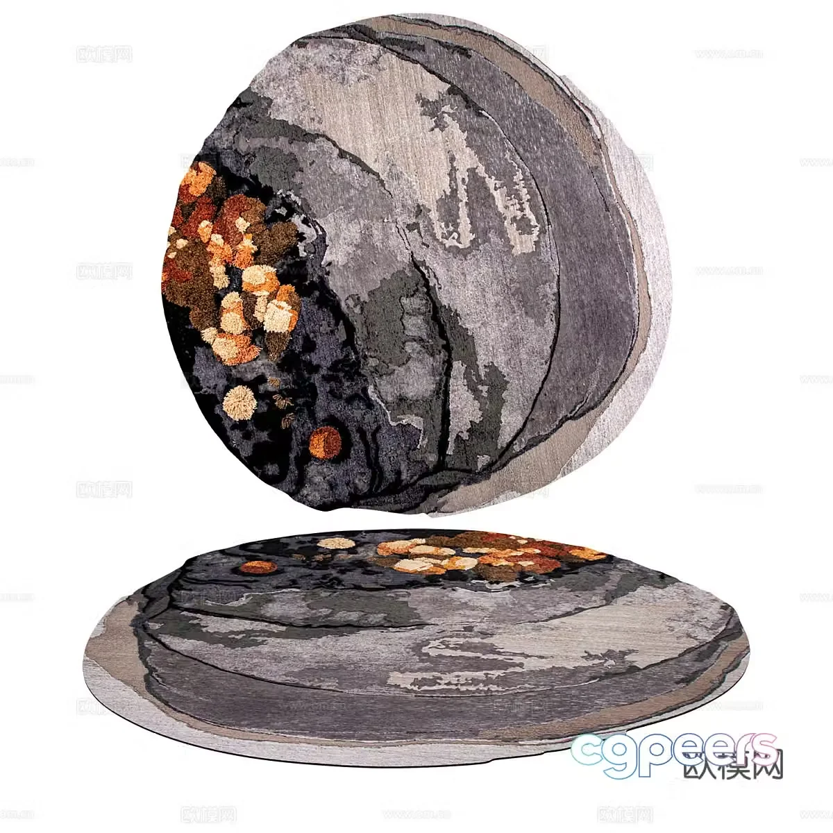 New Chinese style carpet round carpet 3d model