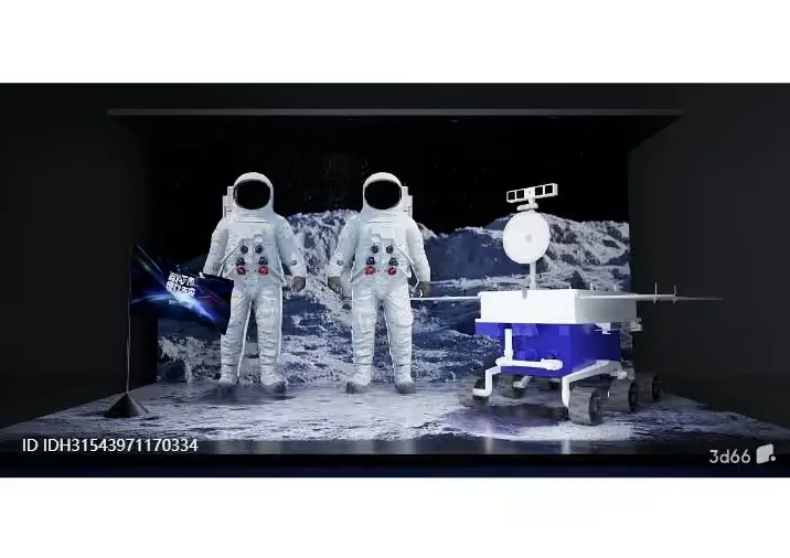 Astronauts On The Moon 3D Model – 6467 – VRAY Render