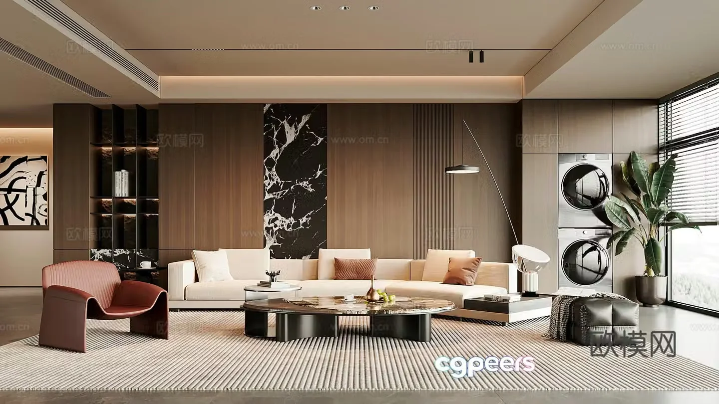 Modern Italian living room 3d model