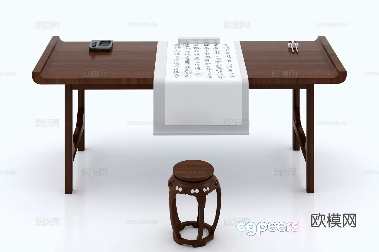 Chinese calligraphy table 3D model