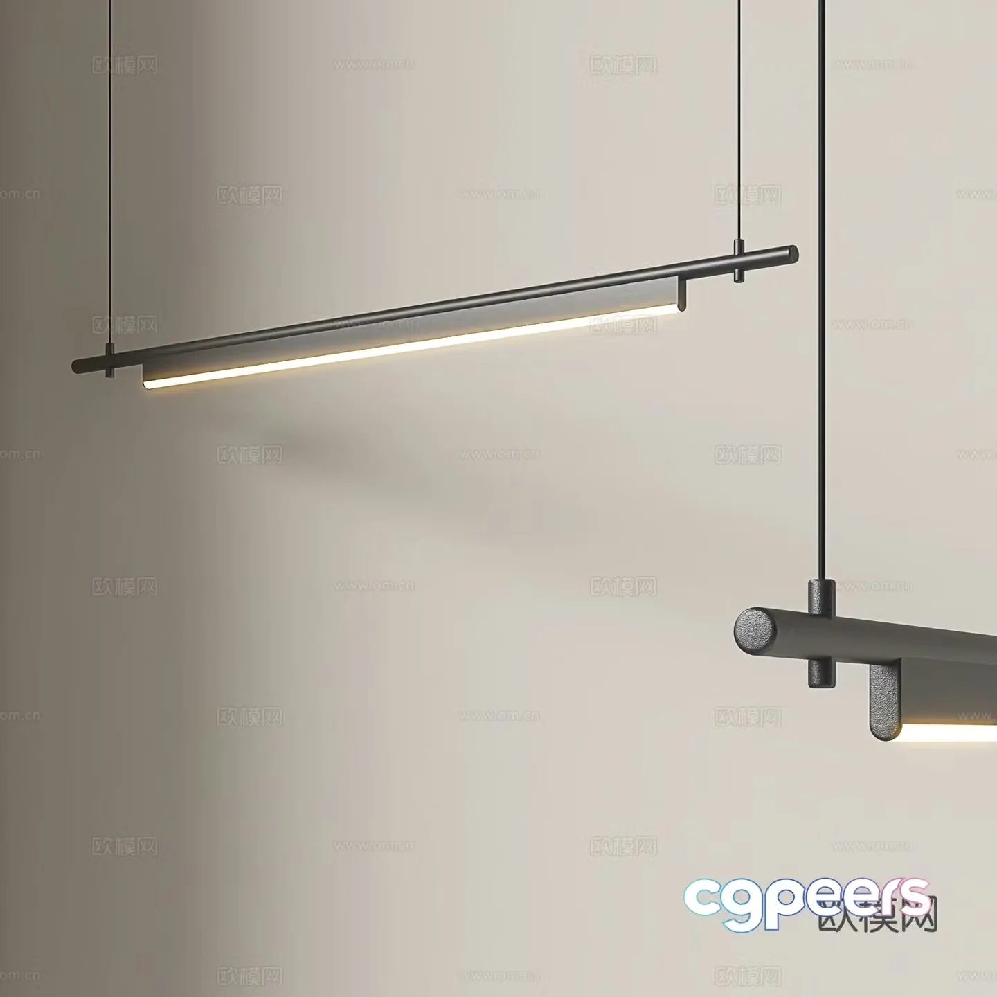 Italian style chandeliers minimalist restaurant chandeliers Nordic long chandeliers retro study chandeliers office 3D model