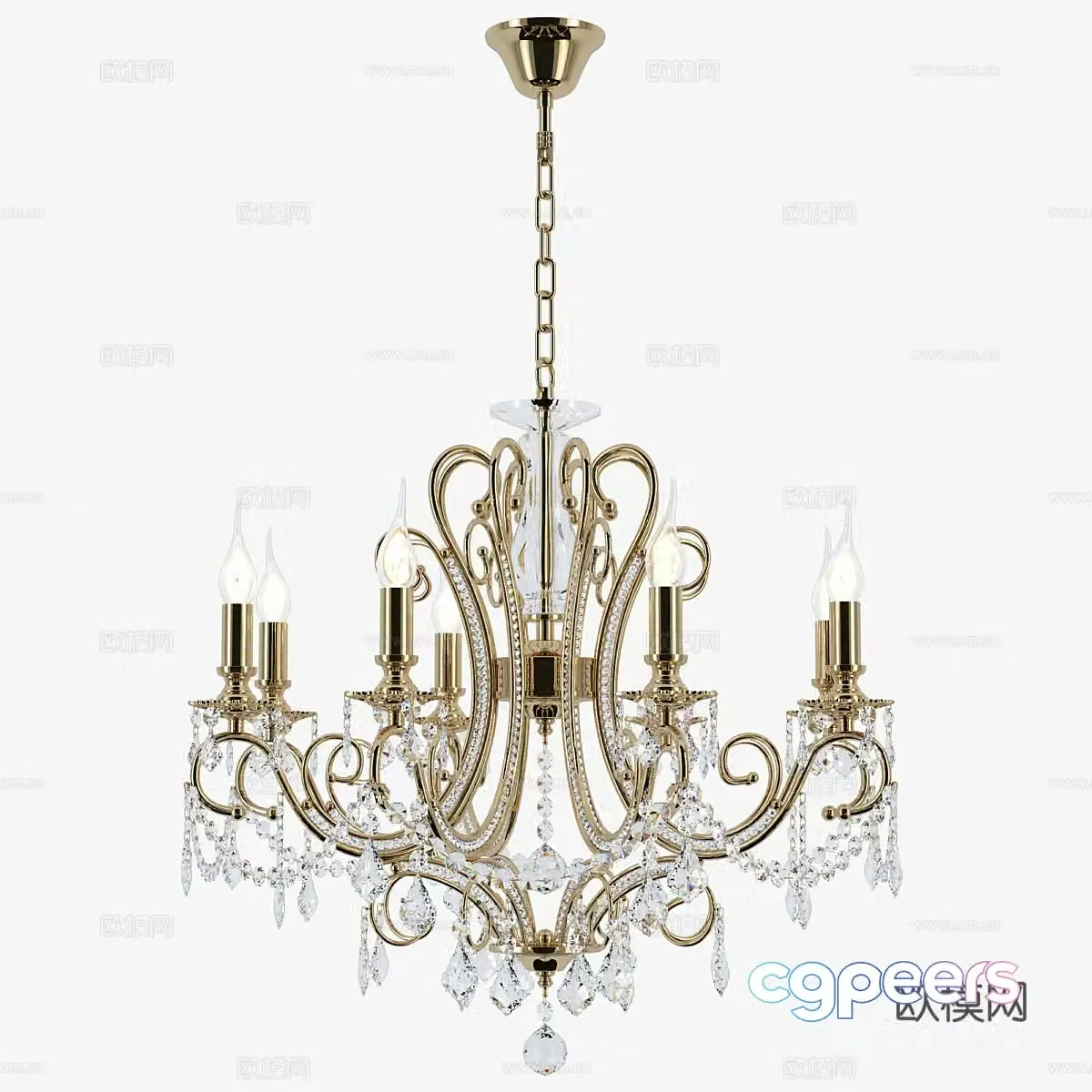 European and American decorative chandelier 3D model