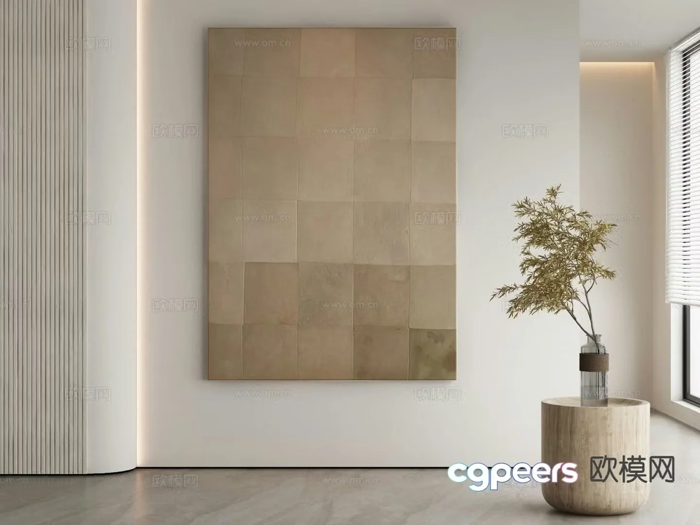 Modern texture painting decorative painting 3d model