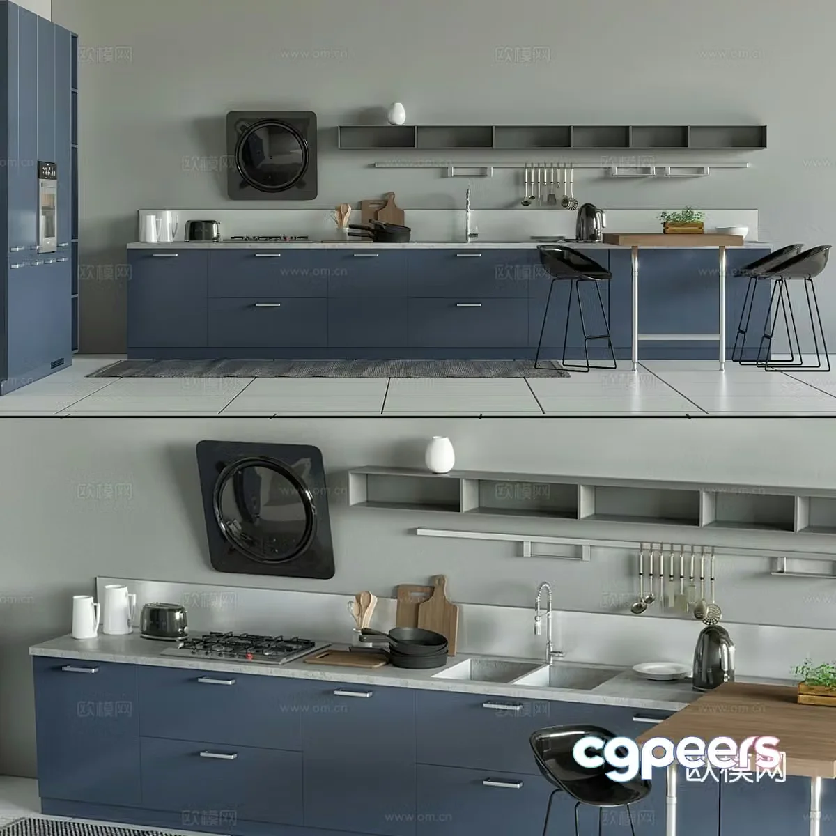 Blue cabinet 3d model