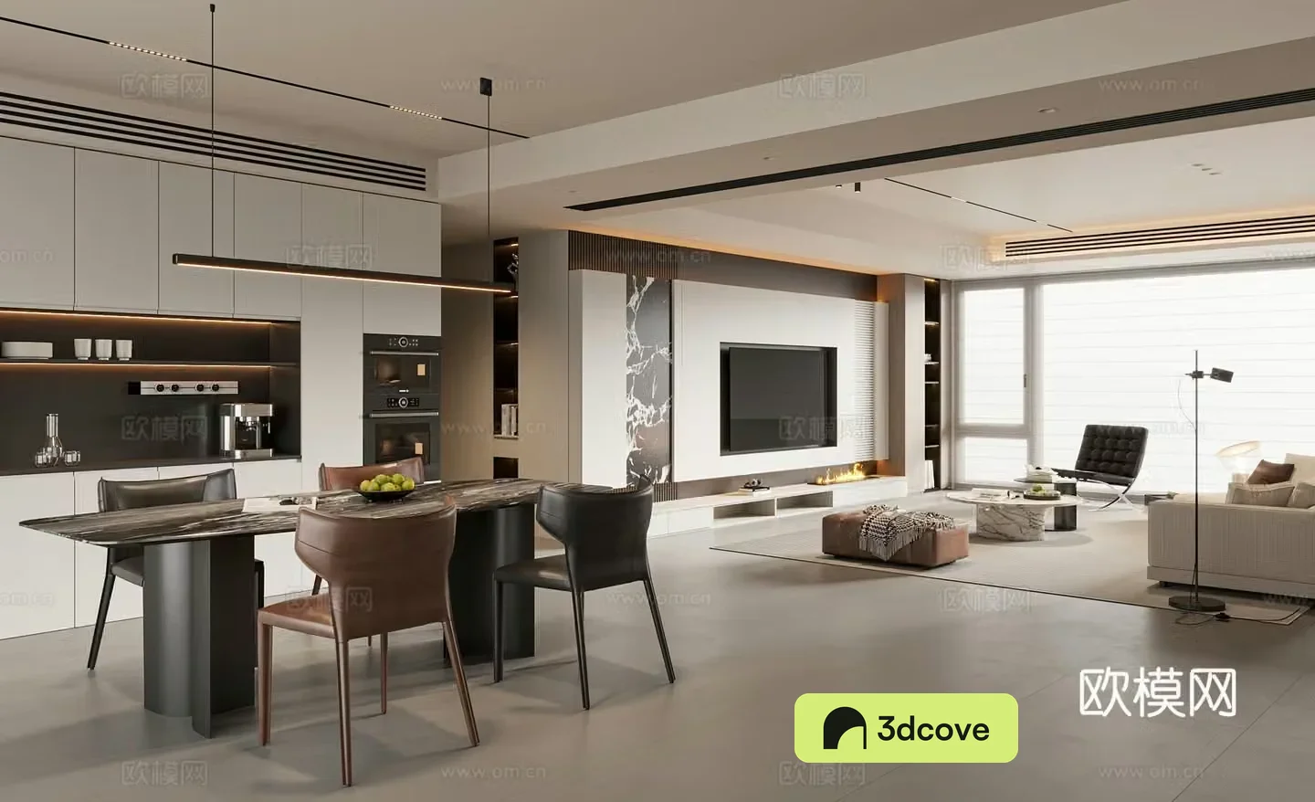 Modern living and dining room sofa and coffee table combination TV cabinet dining table and chair combination sideboard leisure chair