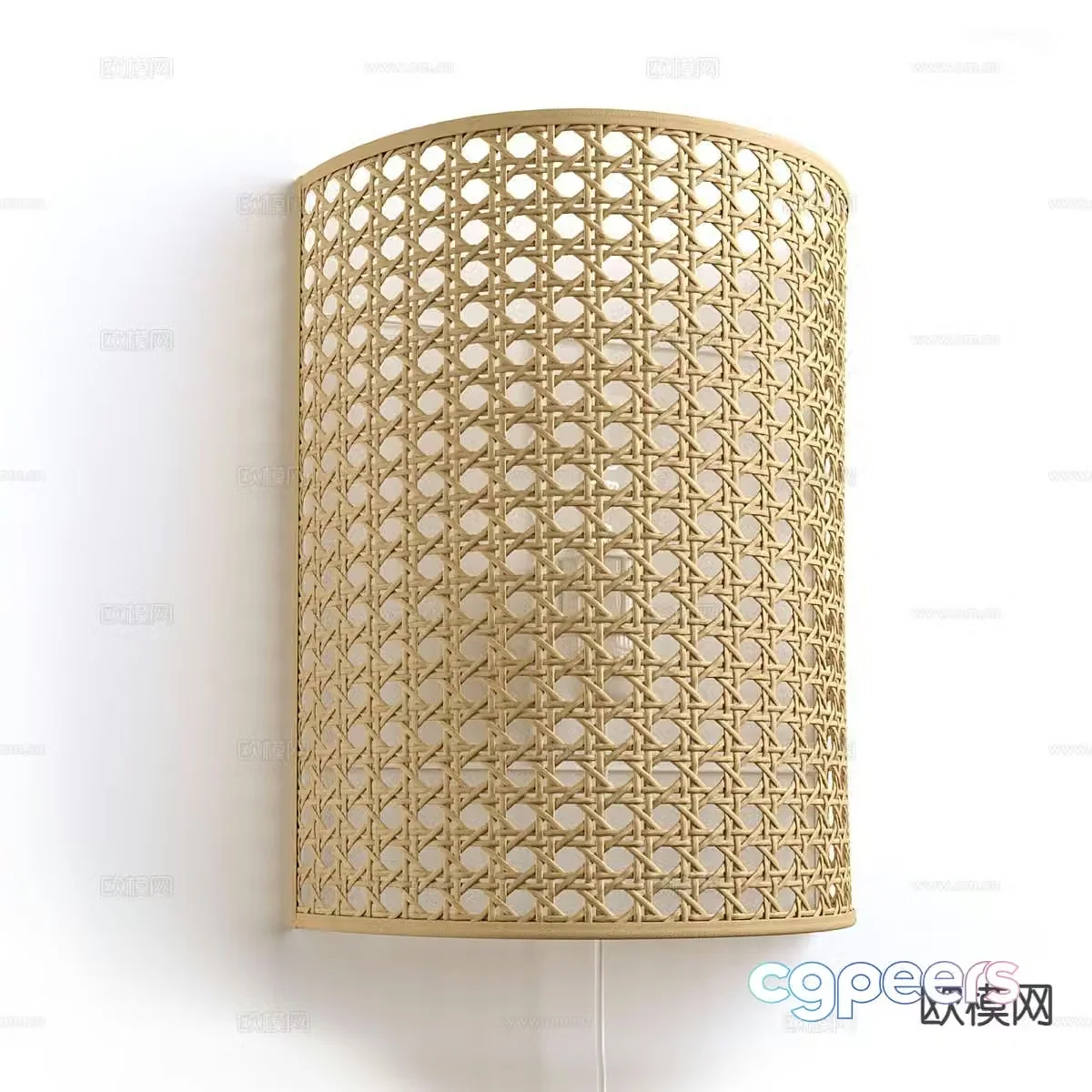 Rattan wall lamp 3d model