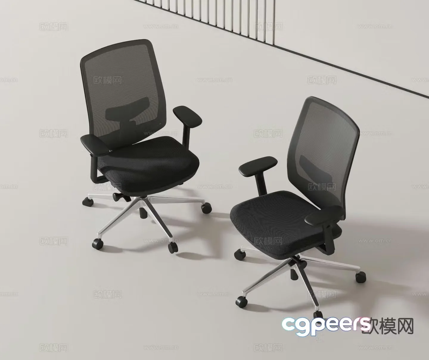 Modern mesh office chair staff chair 3d model