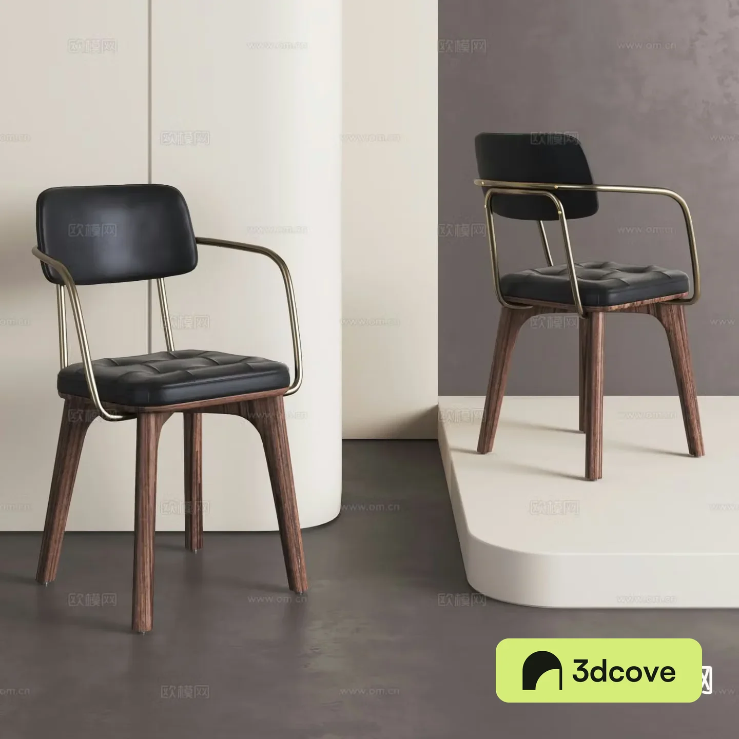 Italian dining chair single chair leather chair