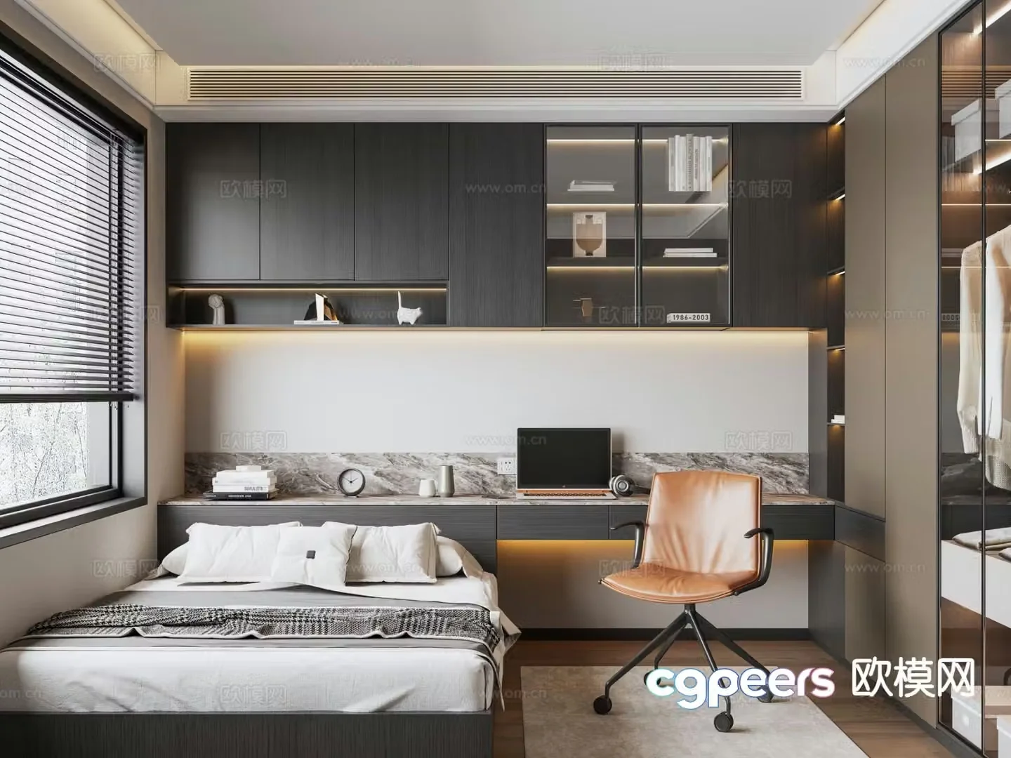 Italian tatami bedroom 3d model