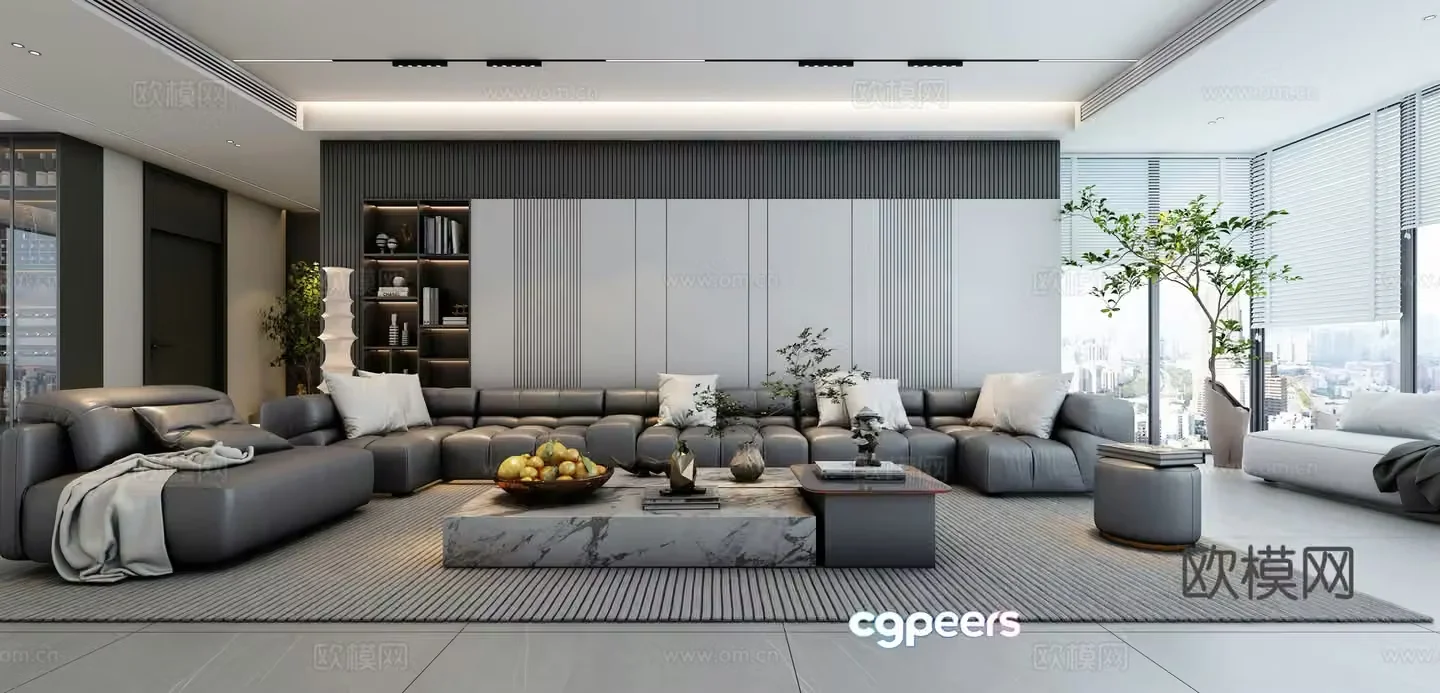 Modern living room 3d model 3d model