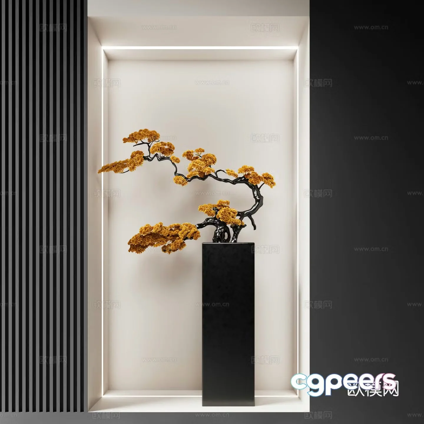 New Chinese-style sculpture installation handicraft floor ornaments metal sculpture 3D model