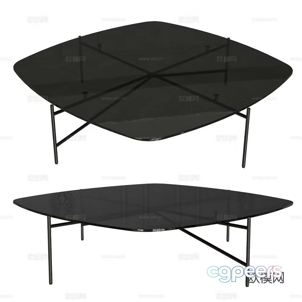 Prostoria minimalist coffee table glass coffee table 3d model