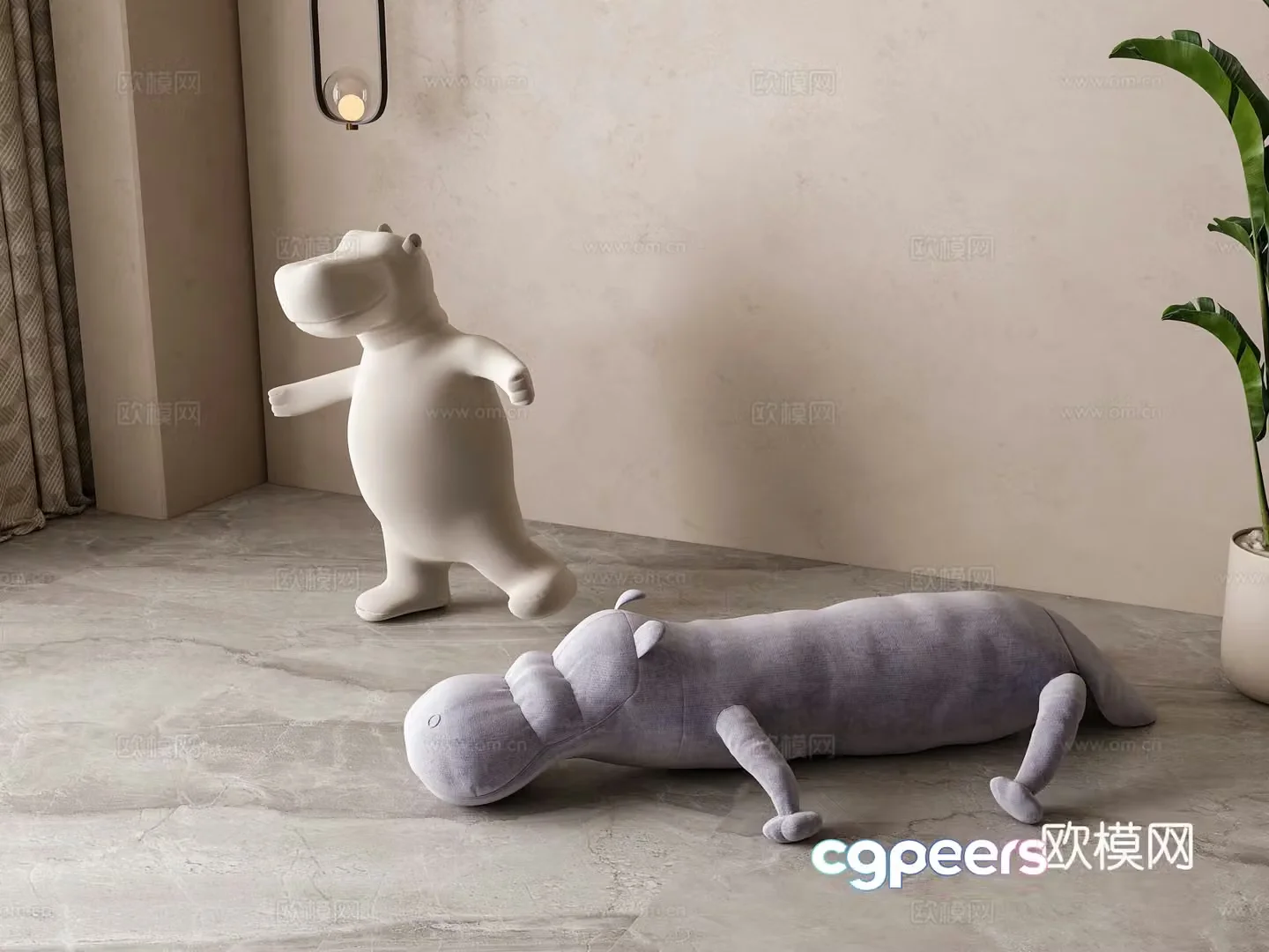 Modern children’s plush toy 3D model