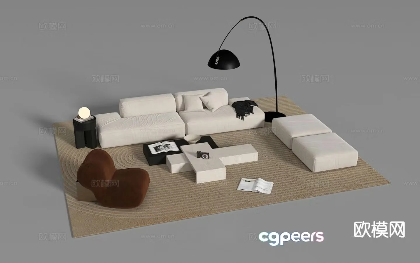 Modern sectional sofa 3d model