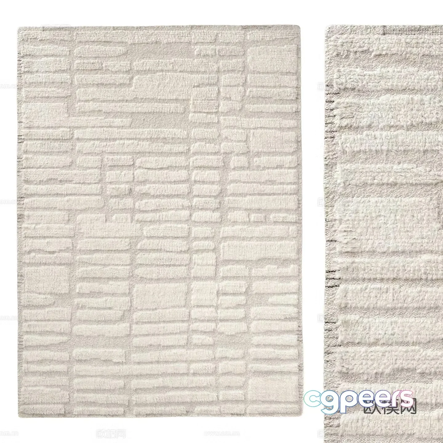 Modern Cream Style DUA Wool Carpet 3D Model